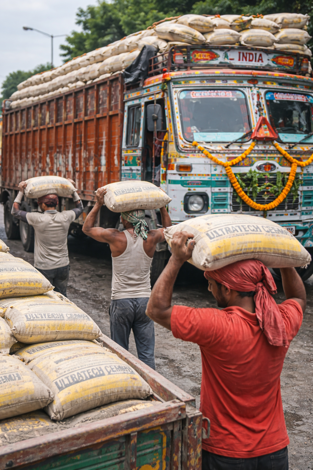 Truck loading yard background